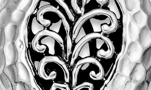Samuel B. Sterling Silver Filigree Hammered Marquise Drop Earrings In Silver