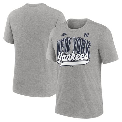 Men's Nike Heather Gray New York Yankees Cooperstown Collection Retro Tri-Blend T-Shirt