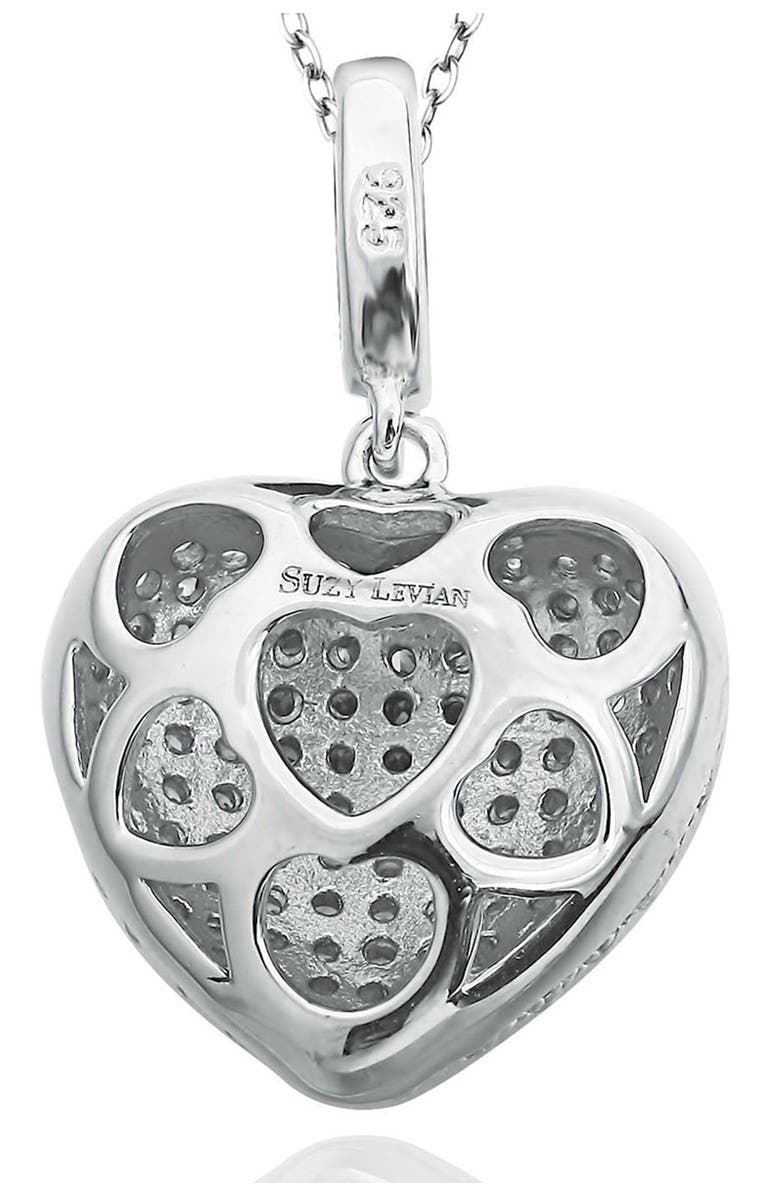 SUZY LEVIAN CZ Pavé Heart Pendant Necklace, Alternate, color, White