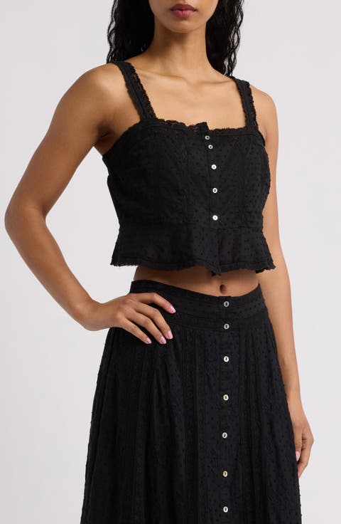 Vietta Swiss Dot Peplum Top