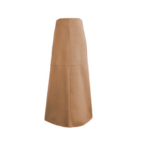 Ats Fern Suede Midi Skirt In Brown