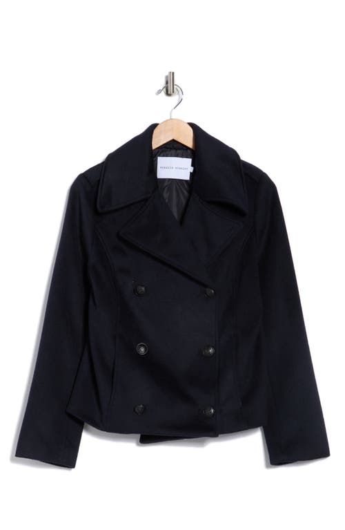 Rebecca Minkoff Double Breasted Peacoat In Black