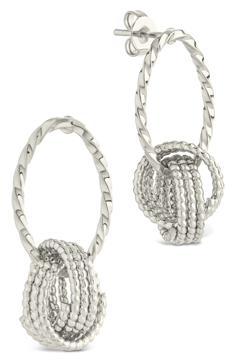 Sterling Forever Jane Braided Dangle Earrings, Alternate, color, Silver
