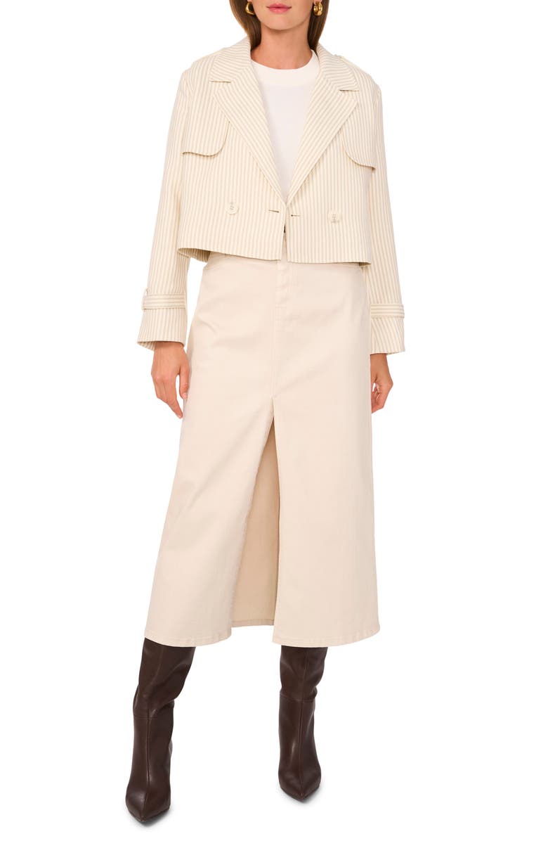 1.STATE Stripe Double Breasted Crop Jacket, Alternate, color, New Ivory