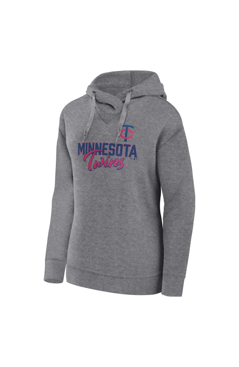 FANATICS Women's Fanatics Branded Heather Gray Minnesota Twins Script Favorite Lightweight Pullover Hoodie, Alternate, color, Heather Gray