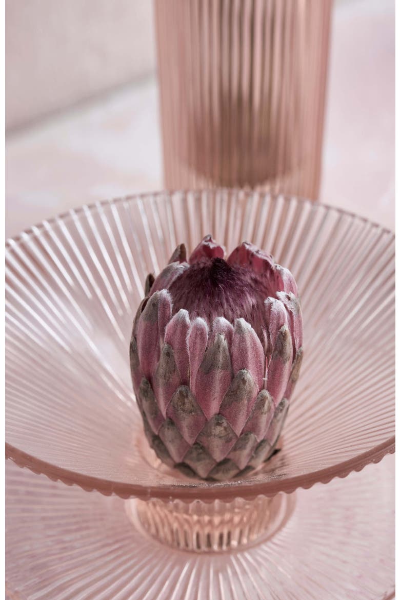 Pressed Pink Glass Low Bowl, Alternate, color, Clear