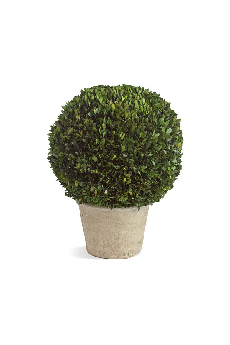 Boxwood 12" Faux (Fake) Ball In Pot, Main, color, Green