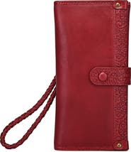 OLD TREND Iris Genuine Leather Modular RFID Wristlet Clutch