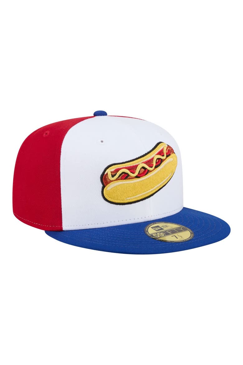 Men's New Era  Red/White/Blue Reading Fightin Phils Minor League Theme Nights 59FIFTY Fitted Hat, Alternate, color, White