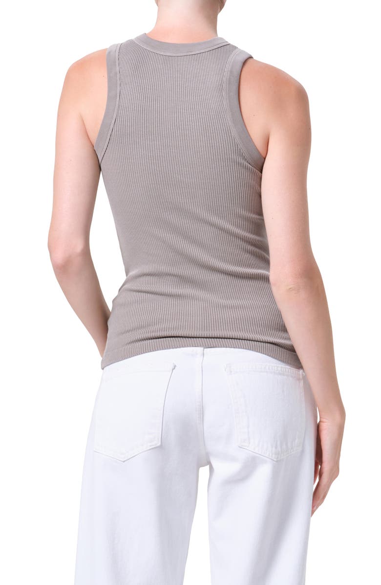 AGOLDE Leigh Rib Racerback Tank, Alternate, color, Drab Military
