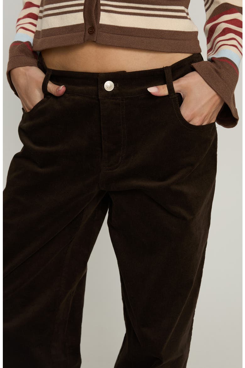 Kenza Wide Leg Corduroy Pants, Alternate, color, BROWN