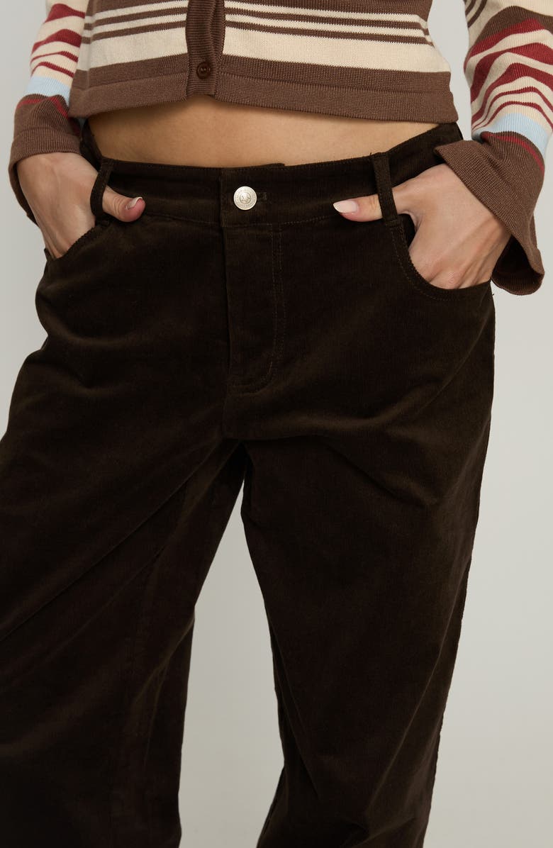 Princess Polly Kenza Wide Leg Corduroy Pants, Alternate, color, Brown