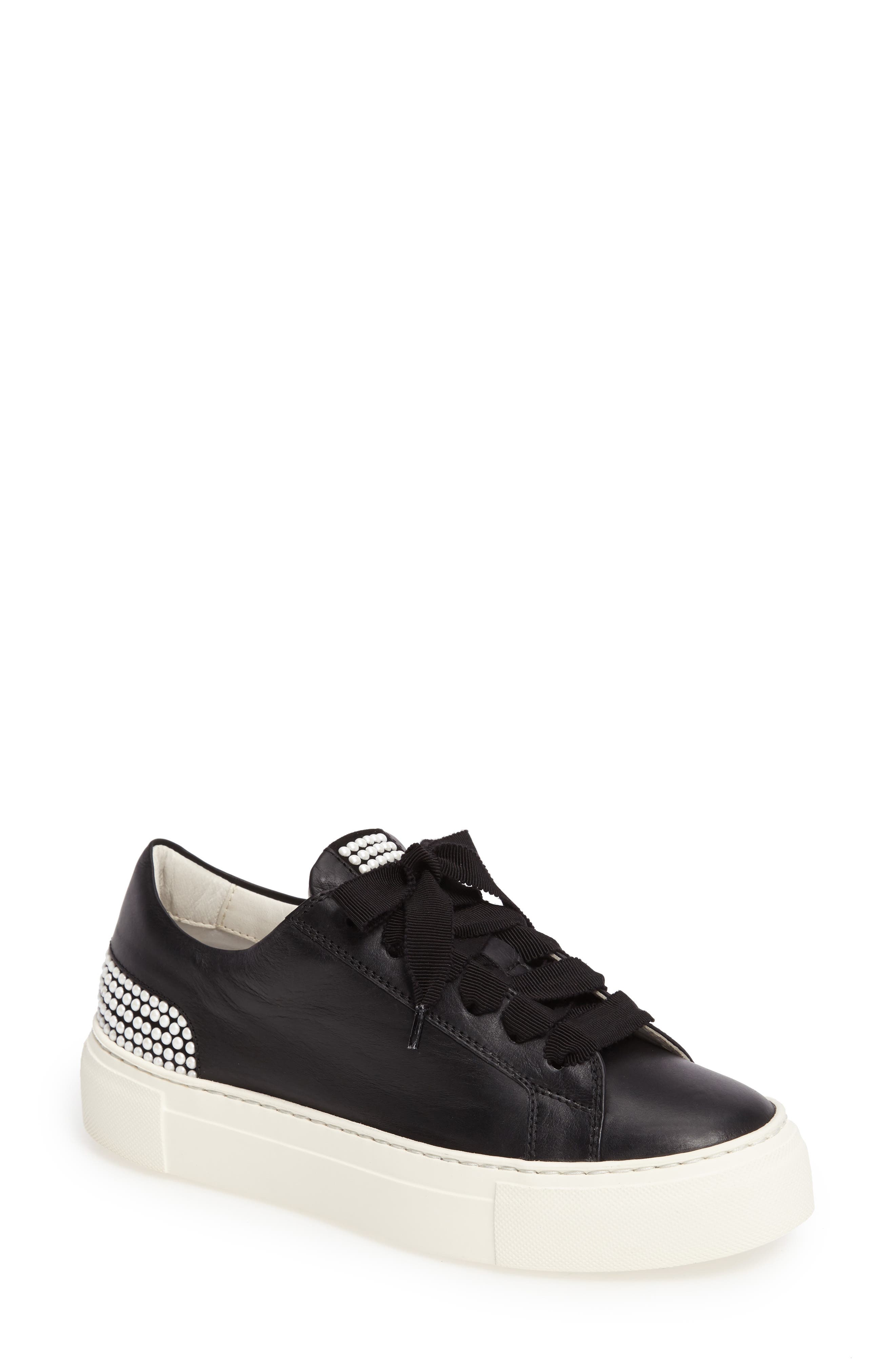 Pearl Sneaker, Main, color, BLACK LEATHER