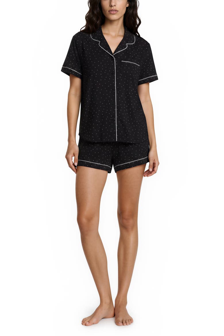 Gabriella Printed Short Pajamas, Alternate, color, BLACK