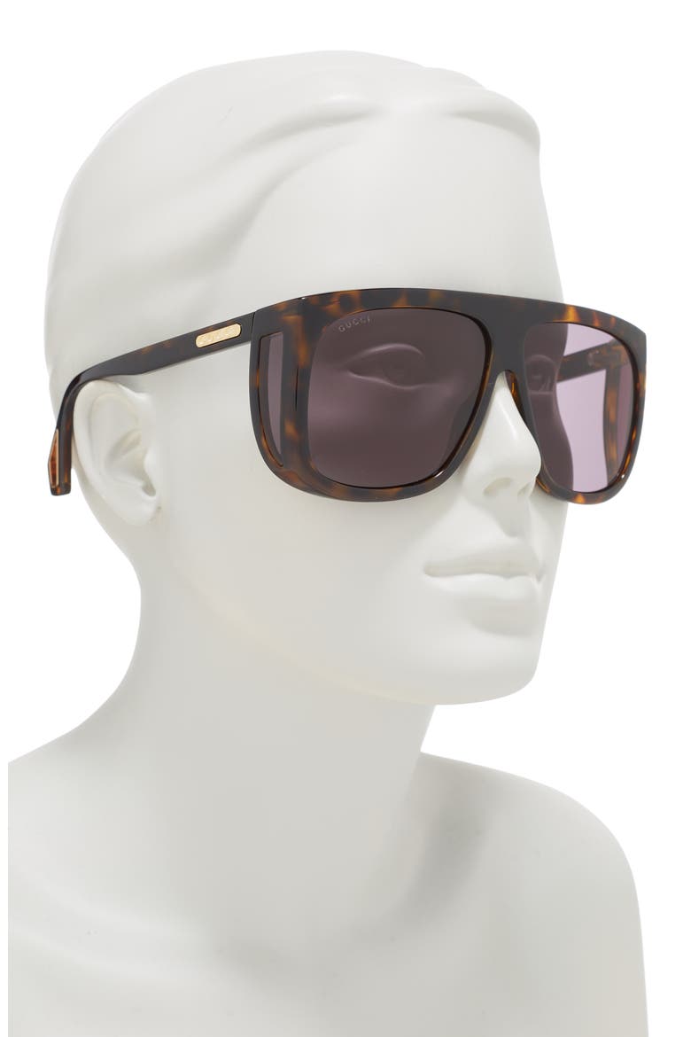 62mm Shield Aviator Sunglasses, Alternate, color, HAVANA HAVANA GREY/ GRY