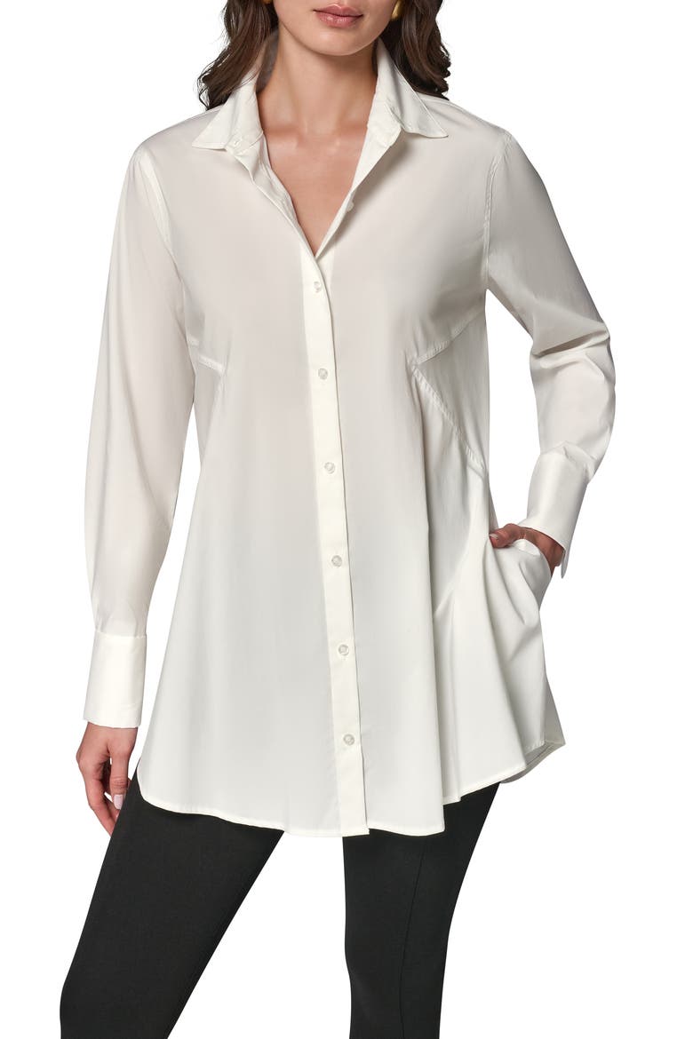 High-Low A-Line Tunic, Main, color, CREAM