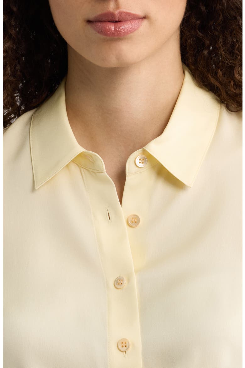 Cap Sleeve Silk Shirt, Alternate, color, SUNBEAM - K2D