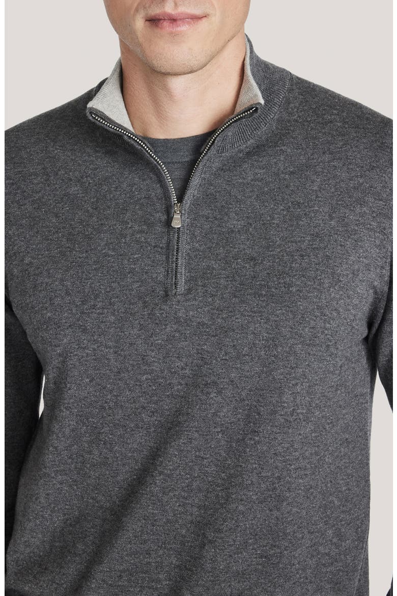 Daniel Quarter-Zip Cotton Sweater, Alternate, color, CHARCOAL