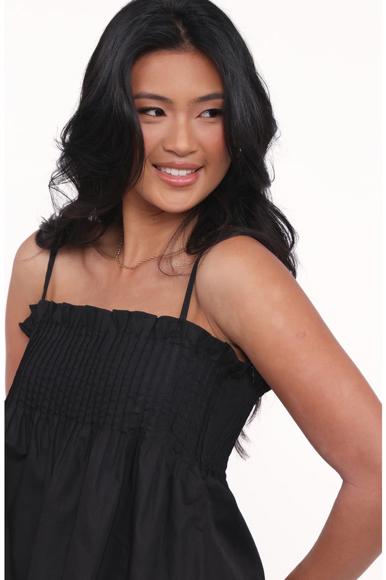Carson Pintuck Pleat Cotton Camisole, Alternate, color, BLACK