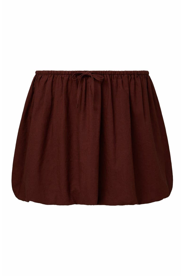 Air Linen Bubble Mini Skirt, Alternate, color, RUM