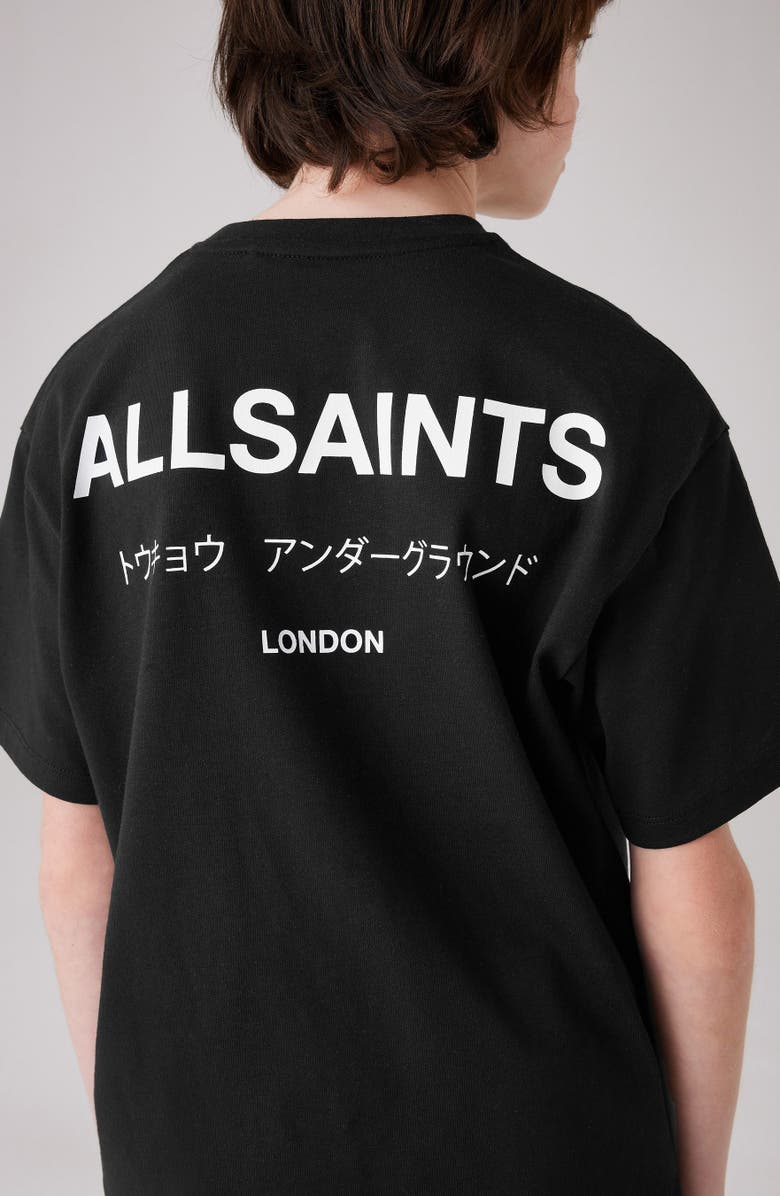 smALLSAINTS by ALLSAINTS Kids' Oversize Underground Logo Graphic T-Shirt, Alternate, color, Black