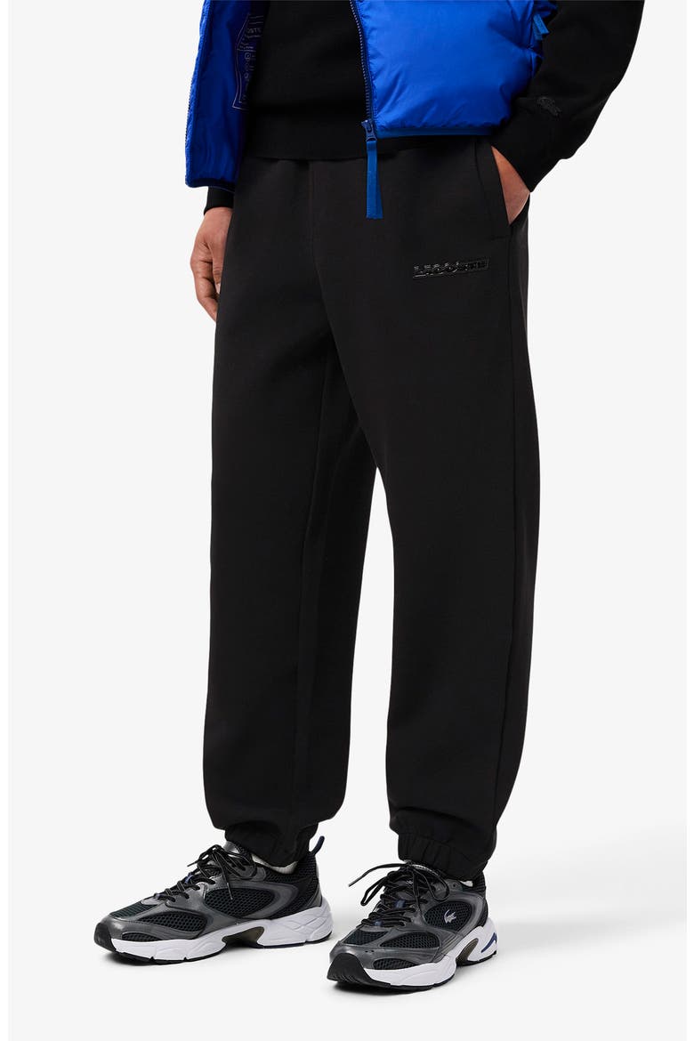 Double Face Organic Cotton Blend Piqué Sweatpants, Alternate, color, BLACK