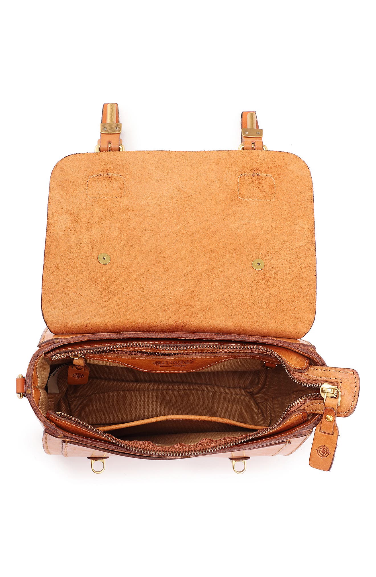 Ficus Leather Mini Satchel, Alternate, color, CARAMEL