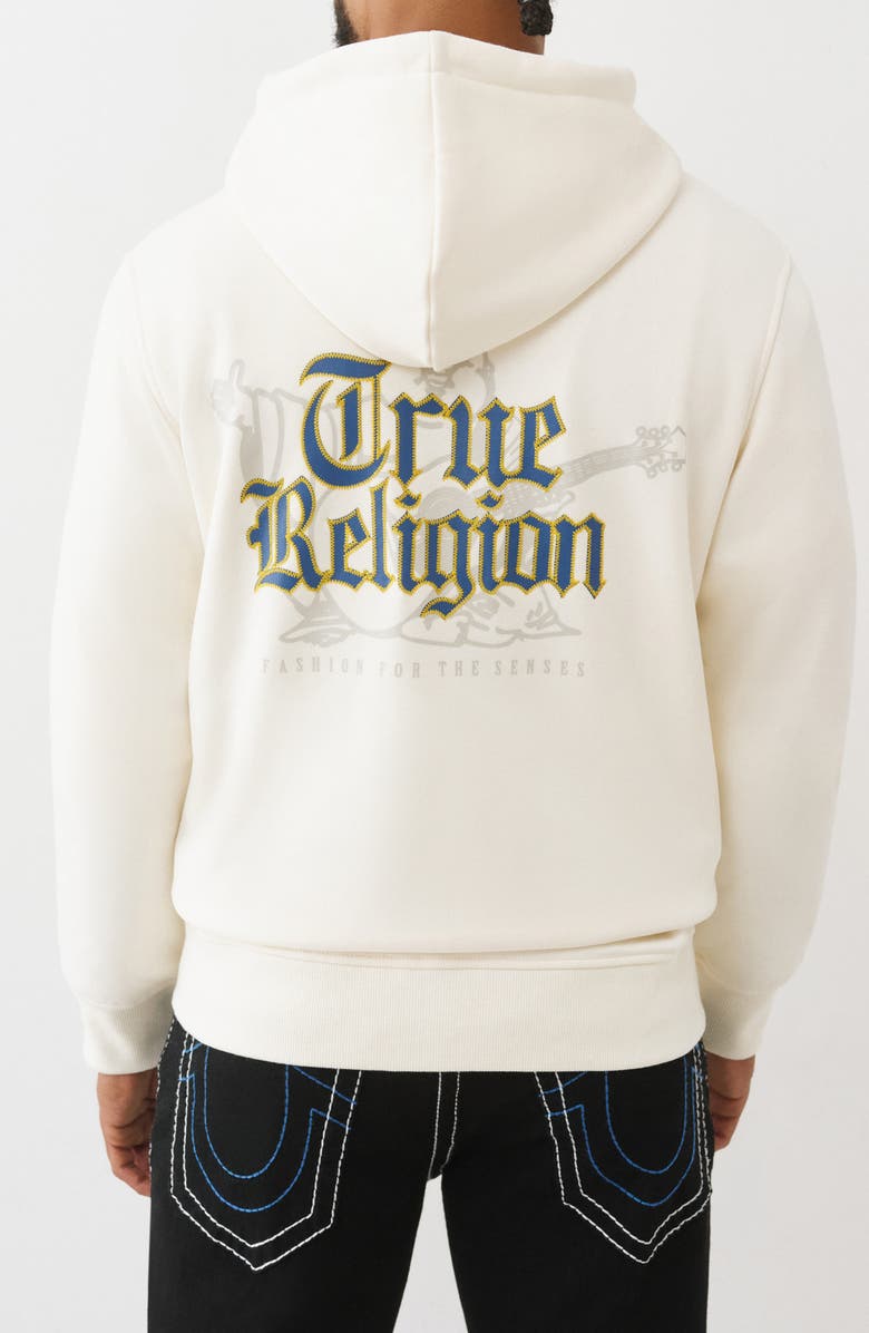 True Religion Stitched Logo Zip Hoodie, Alternate, color, 