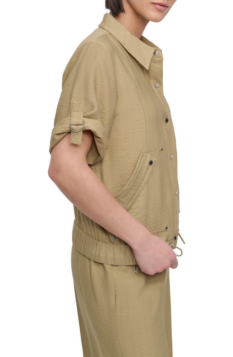 DKNY Roll Tab Jacket, Alternate, color, Pale Moss