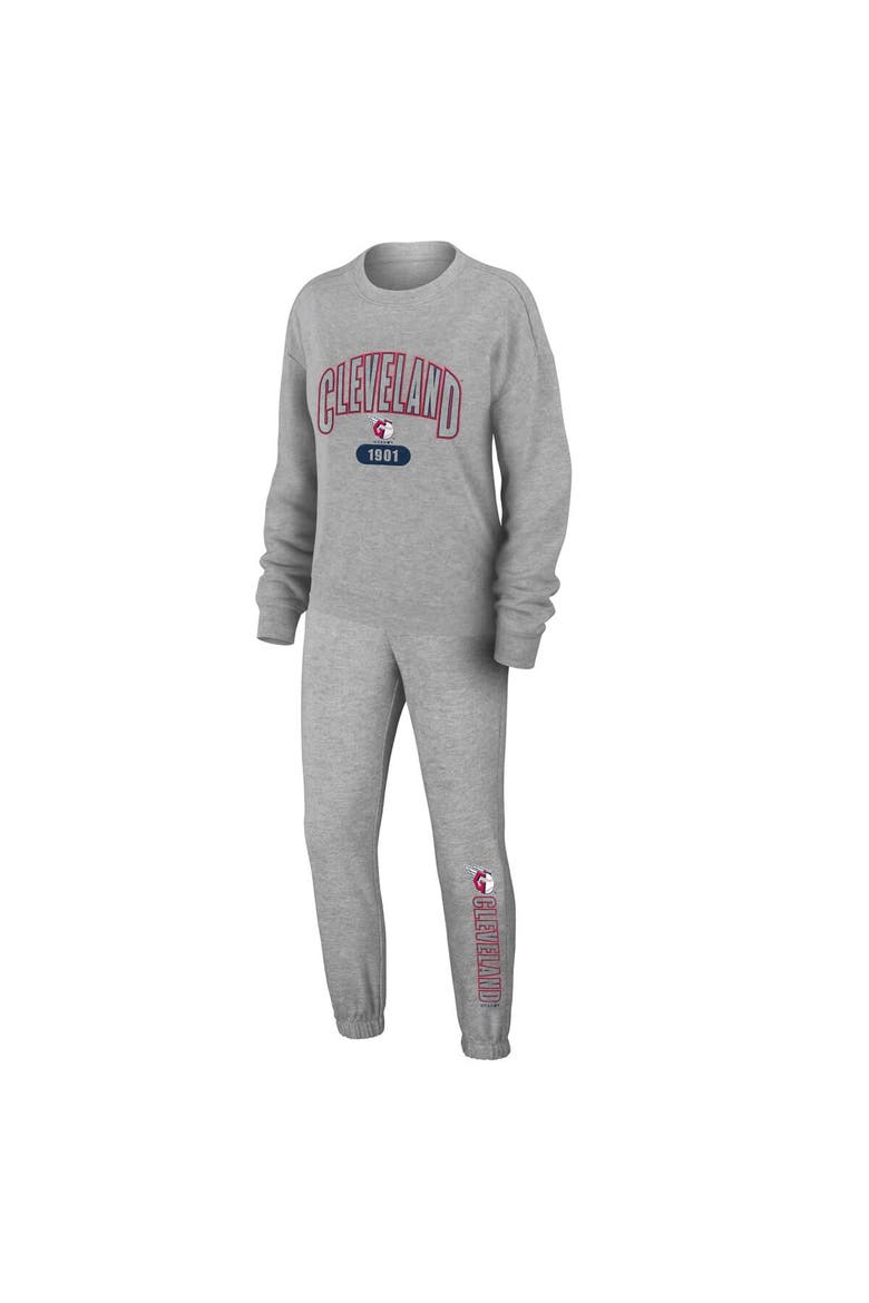 Women's WEAR by Erin Andrews Gray Cleveland Guardians  Knitted Lounge Set, Main, color, Gray