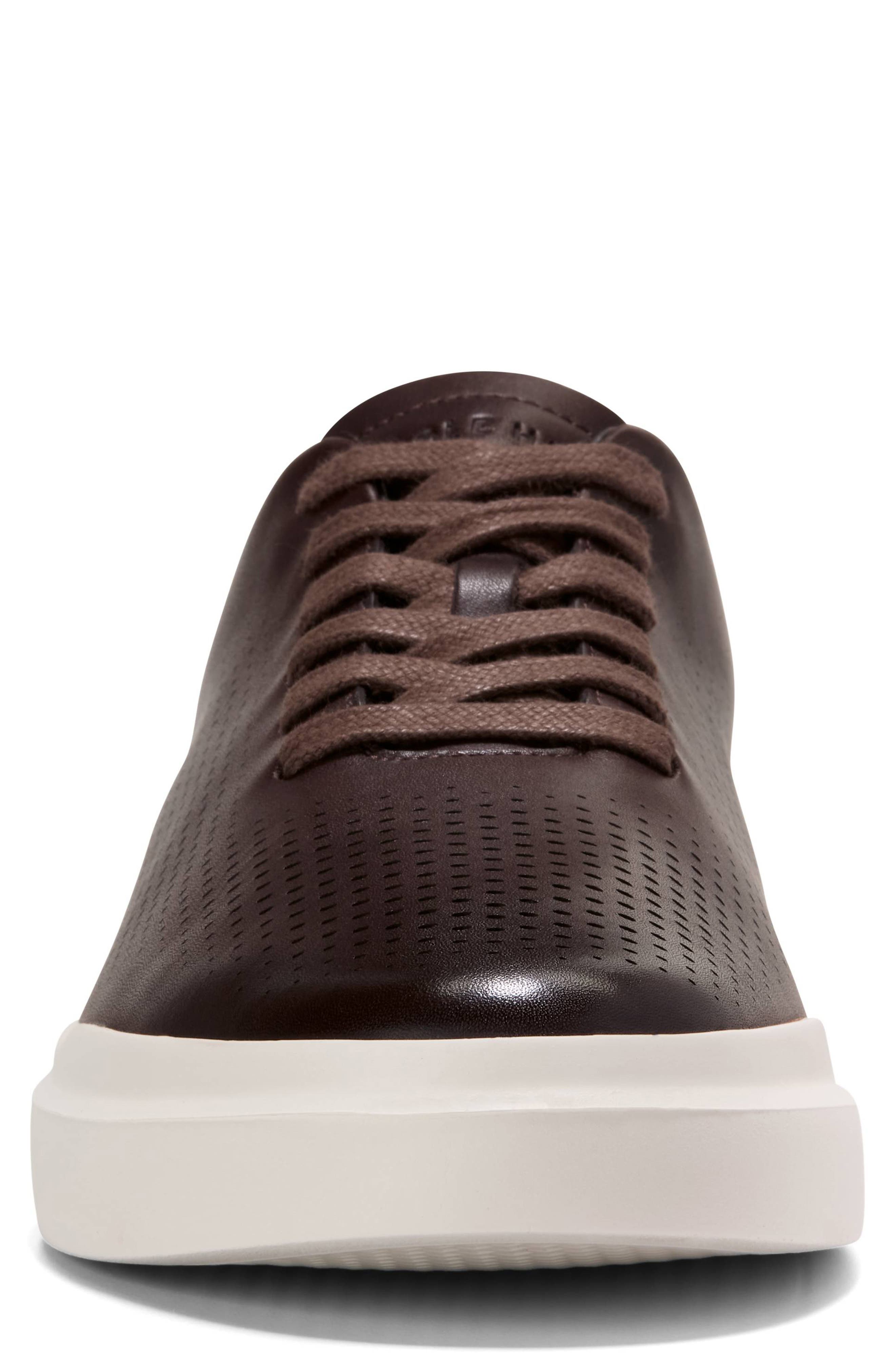 Cole Haan Laser Cut Leather Sneaker, Alternate, color, Madra/ Oyster Mushroom