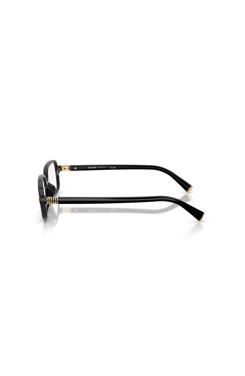 Miu Miu 53mm Rectangle optical glasses, Alternate, color, Black