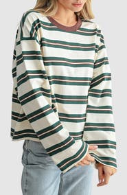 All in Favor Striped Long Sleeve T-Shirt