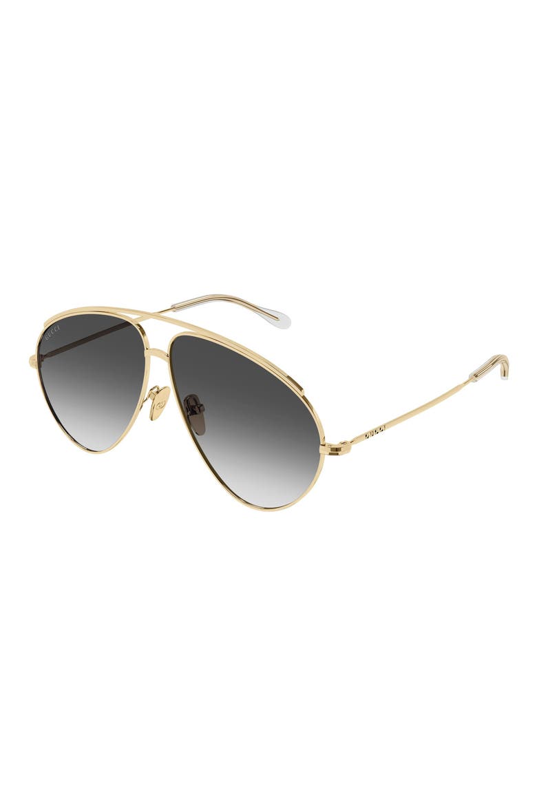 60mm Gradient Navigator Sunglasses, Alternate, color, GOLD