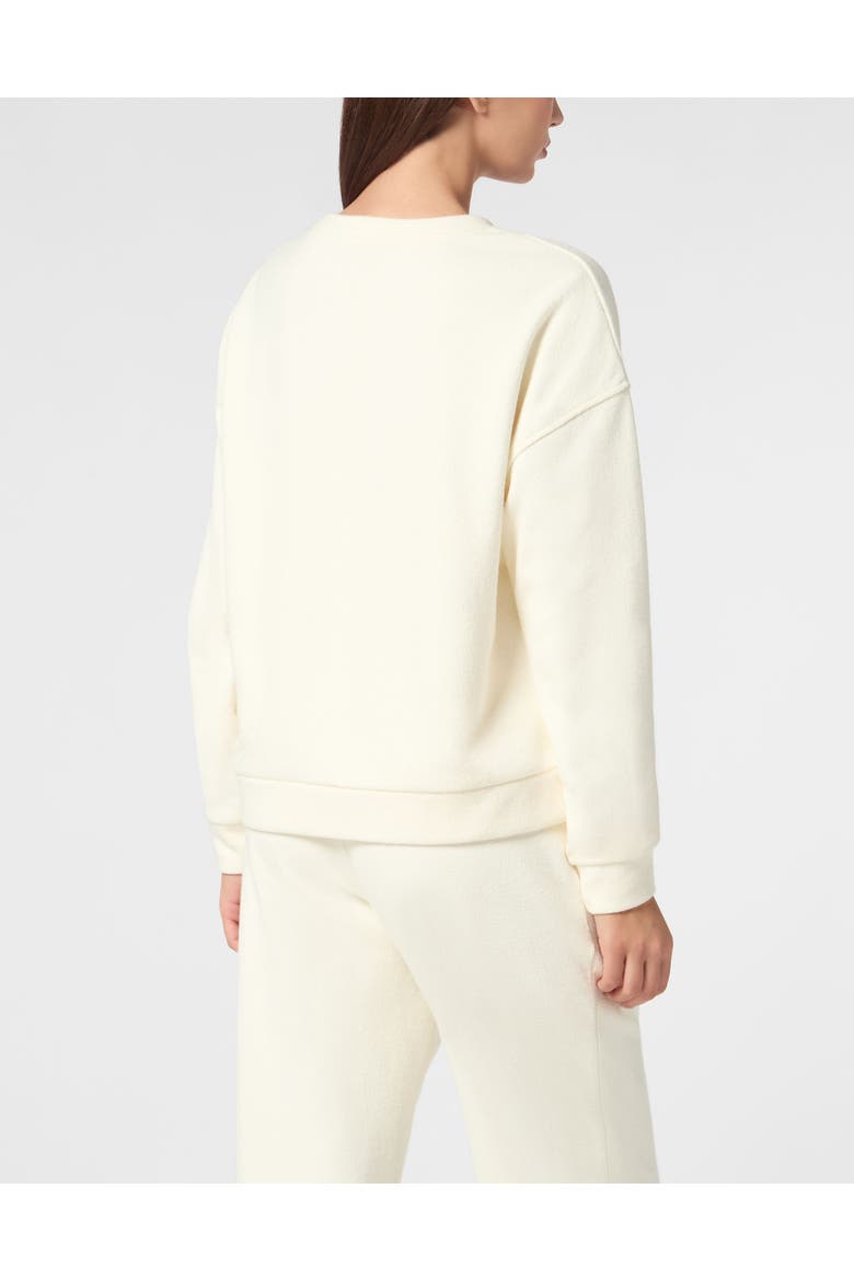 Boxy Fit Sweatshirt Round Neck Ls Women, Alternate, color, white