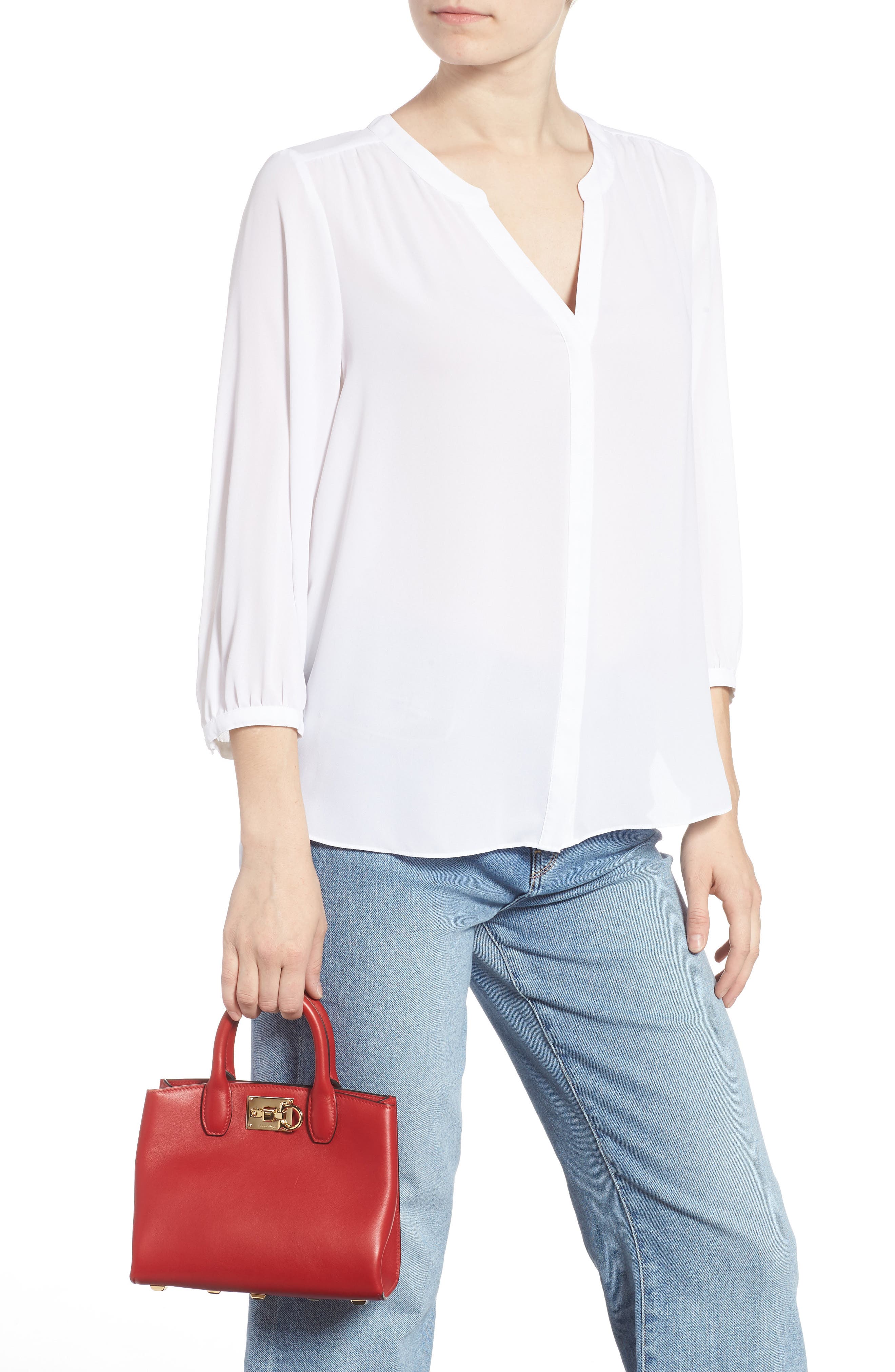 Salvatore Ferragamo The Mini Studio Leather Tote, Alternate, color, LIPSTICK RED