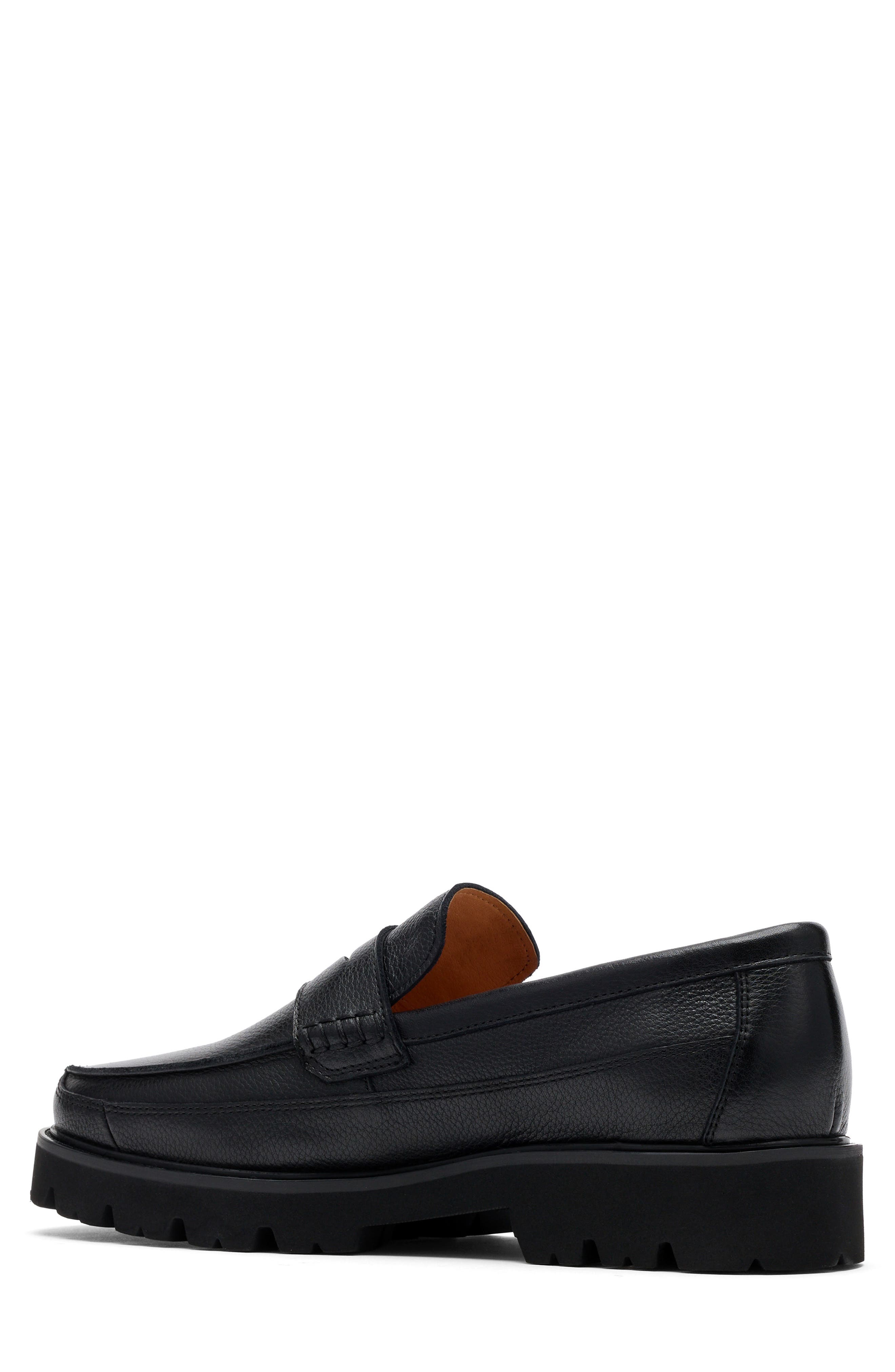 Adler Lug Sole Penny Loafer, Alternate, color, BLACK PEBBLE