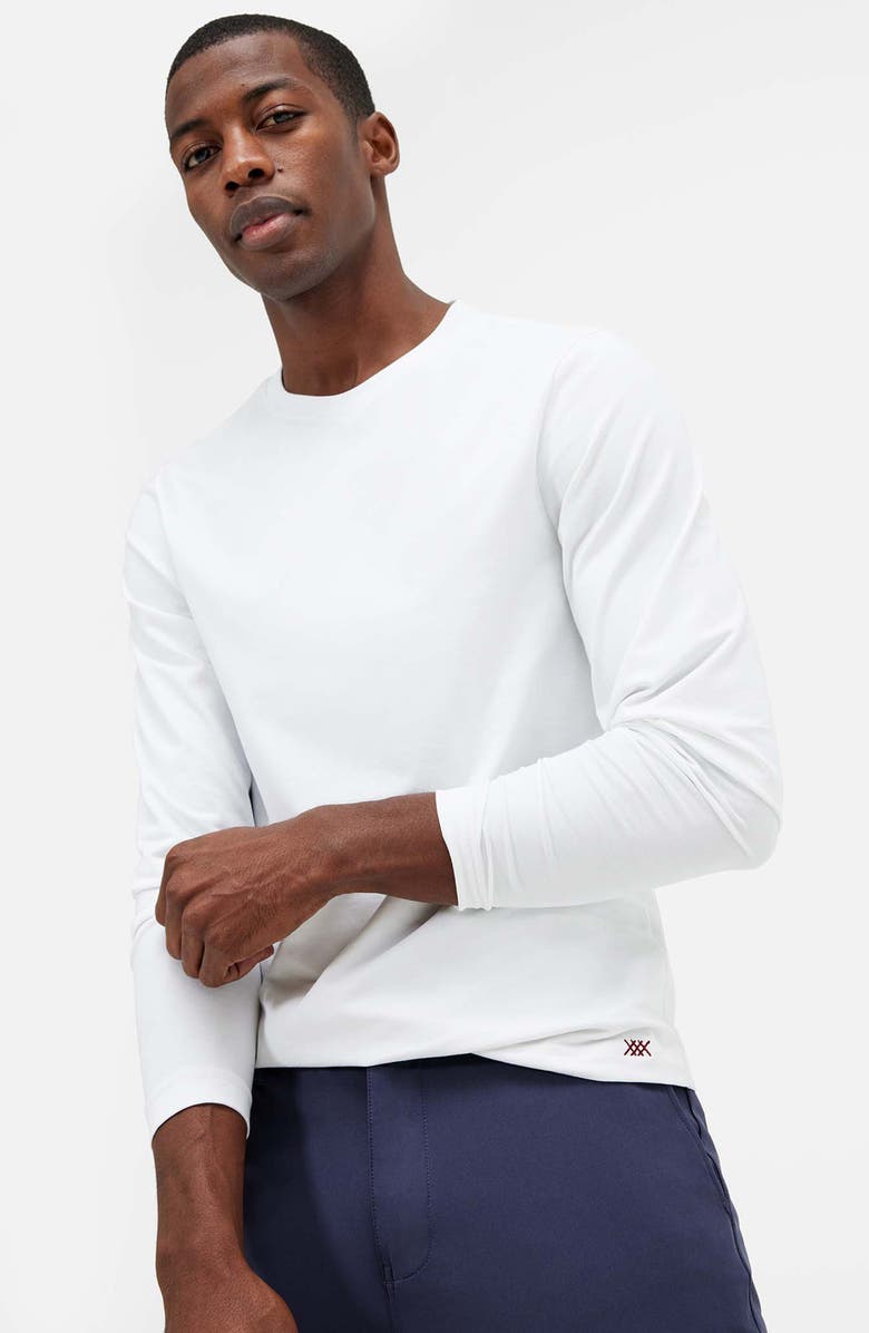 Rhone Element Long Sleeve Organic Cotton Blend T-Shirt, Alternate, color, Bright White