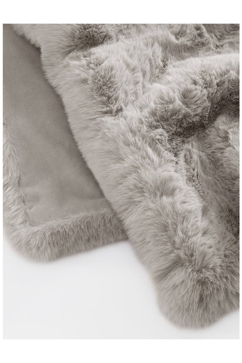 Faux Fur Bed Runner, Alternate, color, GREY