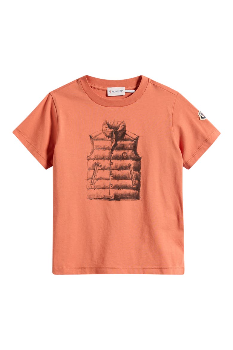 Kids' Puffer Vest Graphic T-Shirt, Main, color, ORANGE