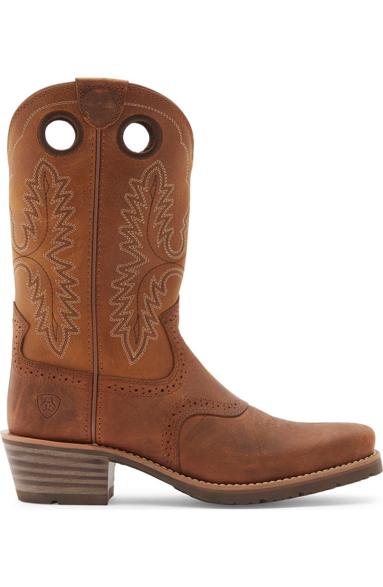 Ariat Hybrid Roughstock Square Toe Cowboy Boot, Alternate, color, Brown