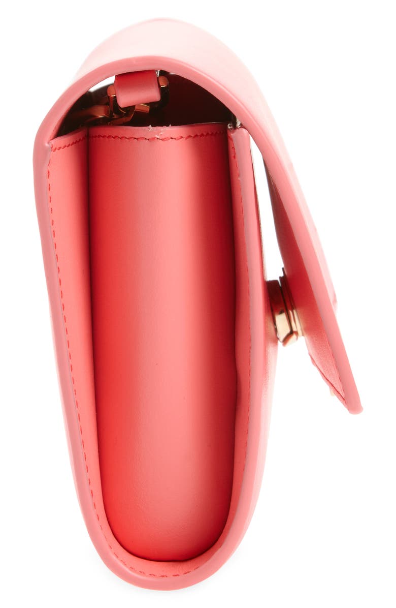 Christian Louboutin Bettina Leather Wallet on a Chain, Alternate, color, 9147 Grapefruit/ Gold