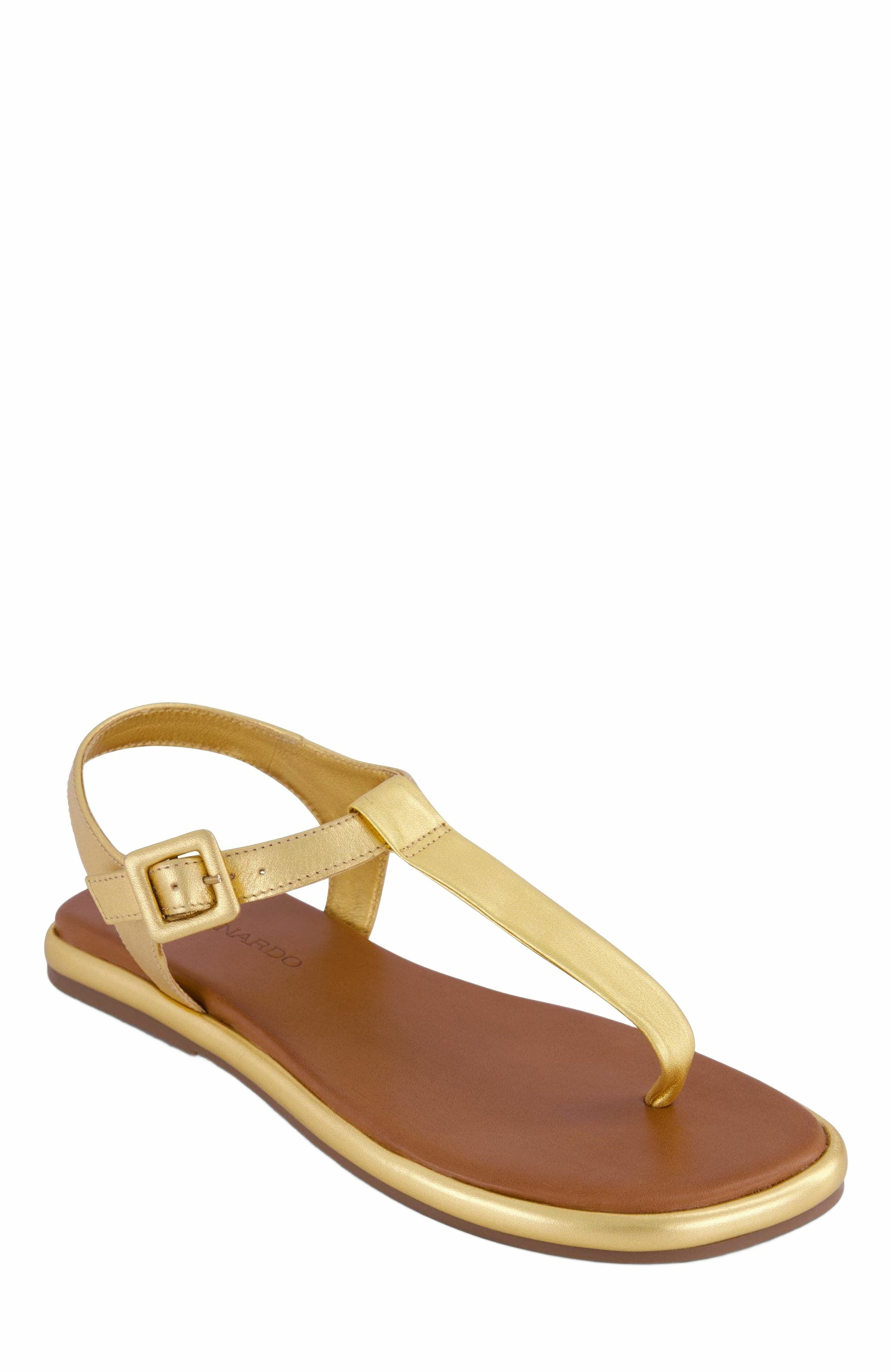 Bernardo Footwear Tucson T-Strap Sandal, Alternate, color, Gold