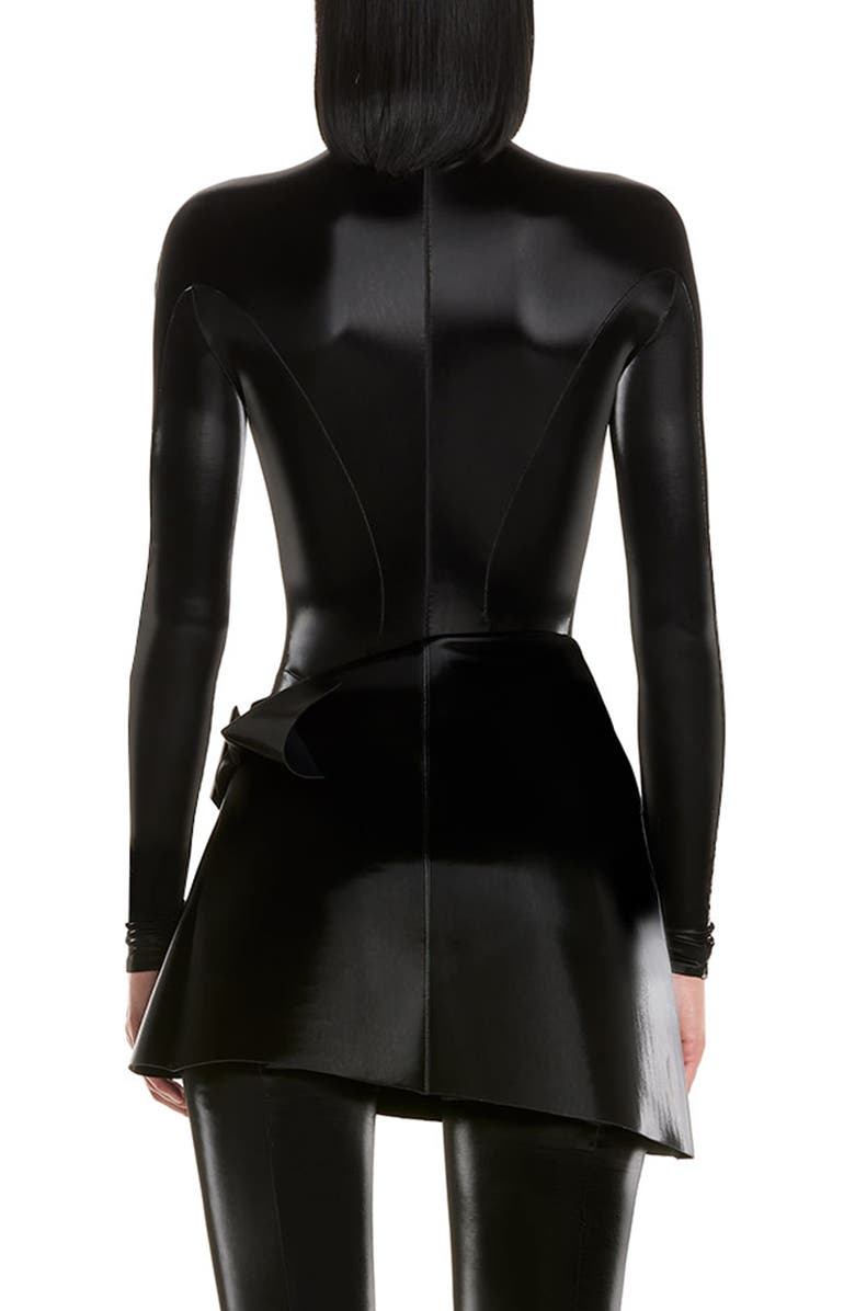 MUGLER Gathered Techno Jersey Miniskirt, Alternate, color,