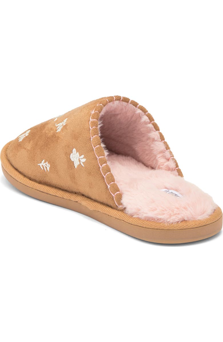 Børn Floral Embroidered Scuff Slipper, Alternate, color, Tan