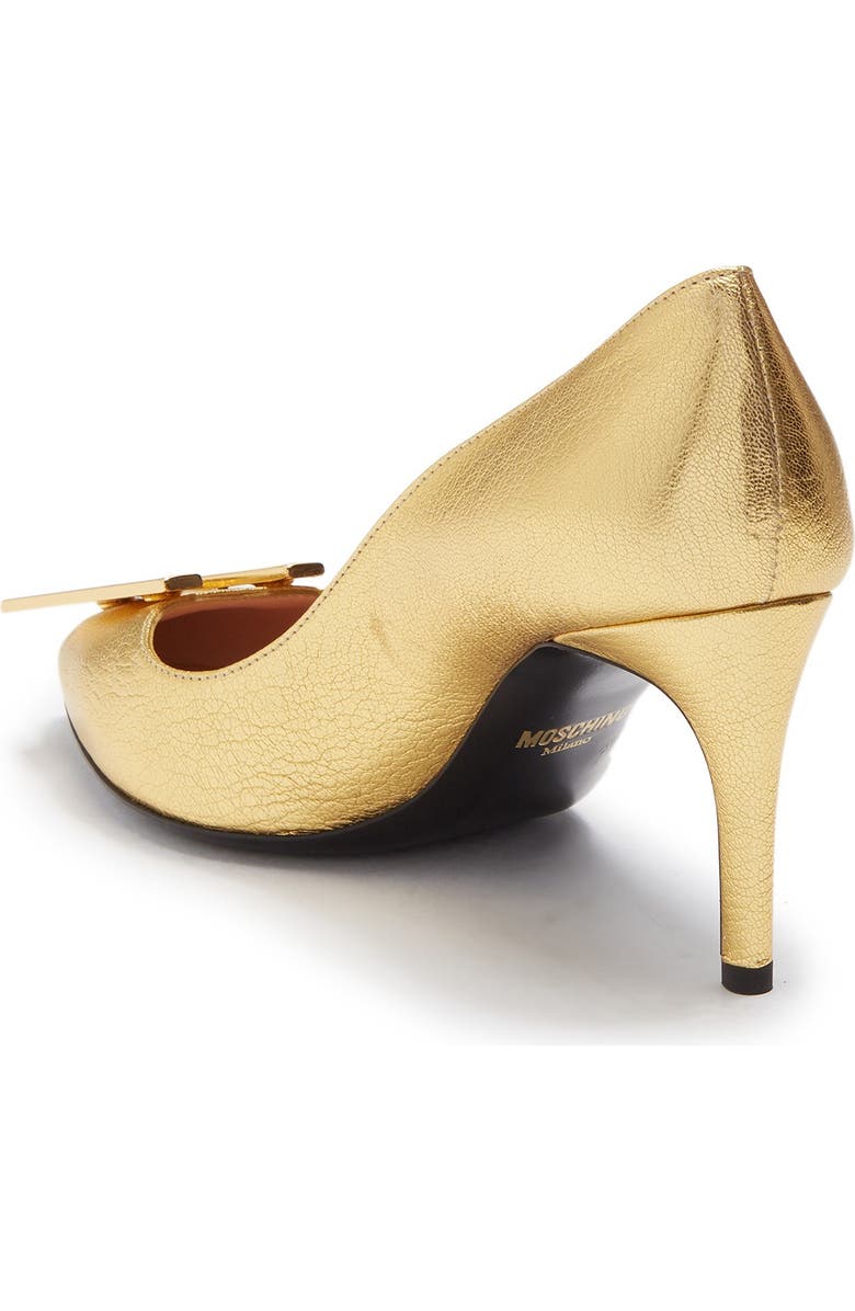 Moschino Logo Hardware Pointed Toe Pump, Alternate, color,
