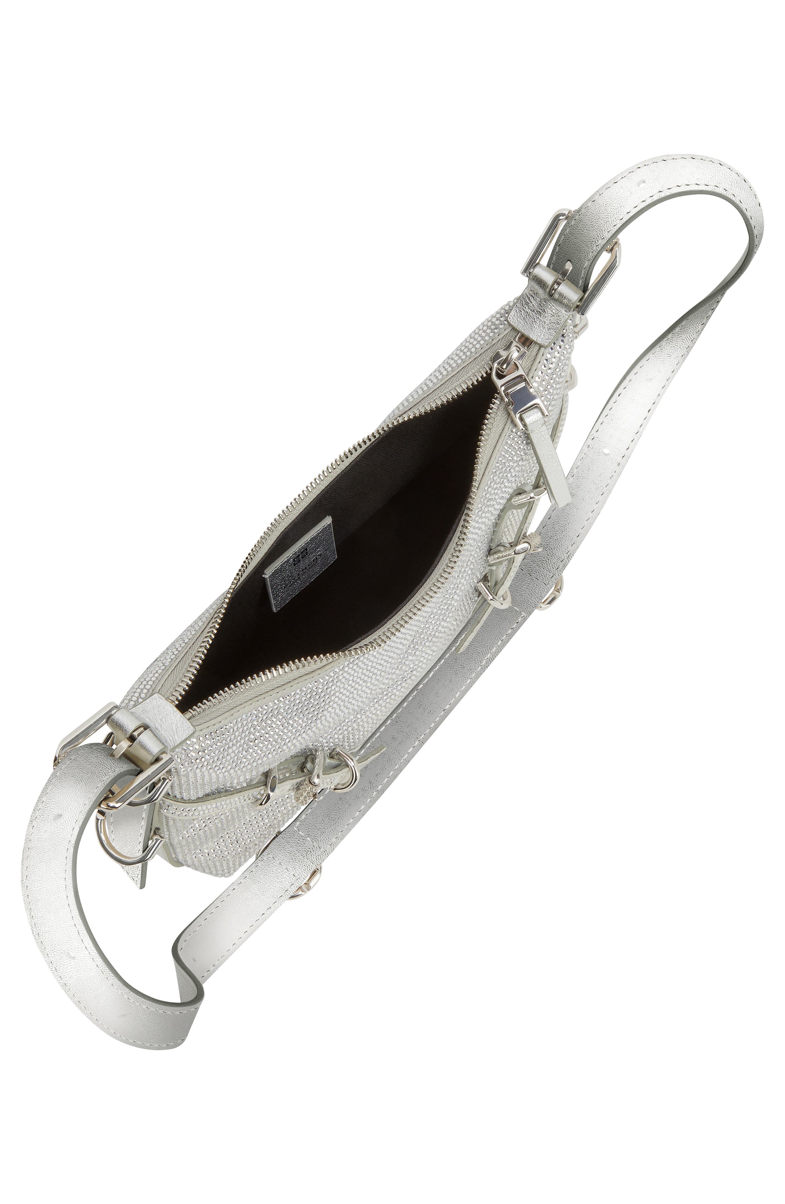 Givenchy Mini Voyou Crystal Embellished Silk Hobo, Alternate, color, 