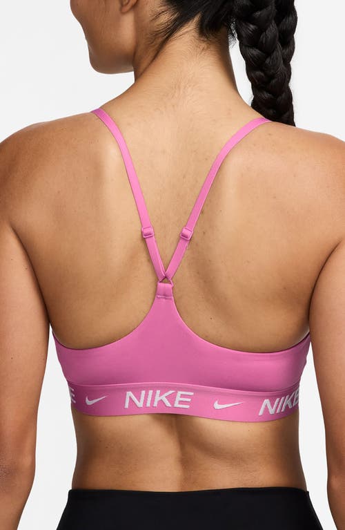 Nike Indy Light Support Padded Adjustable Sports Bra In Pink