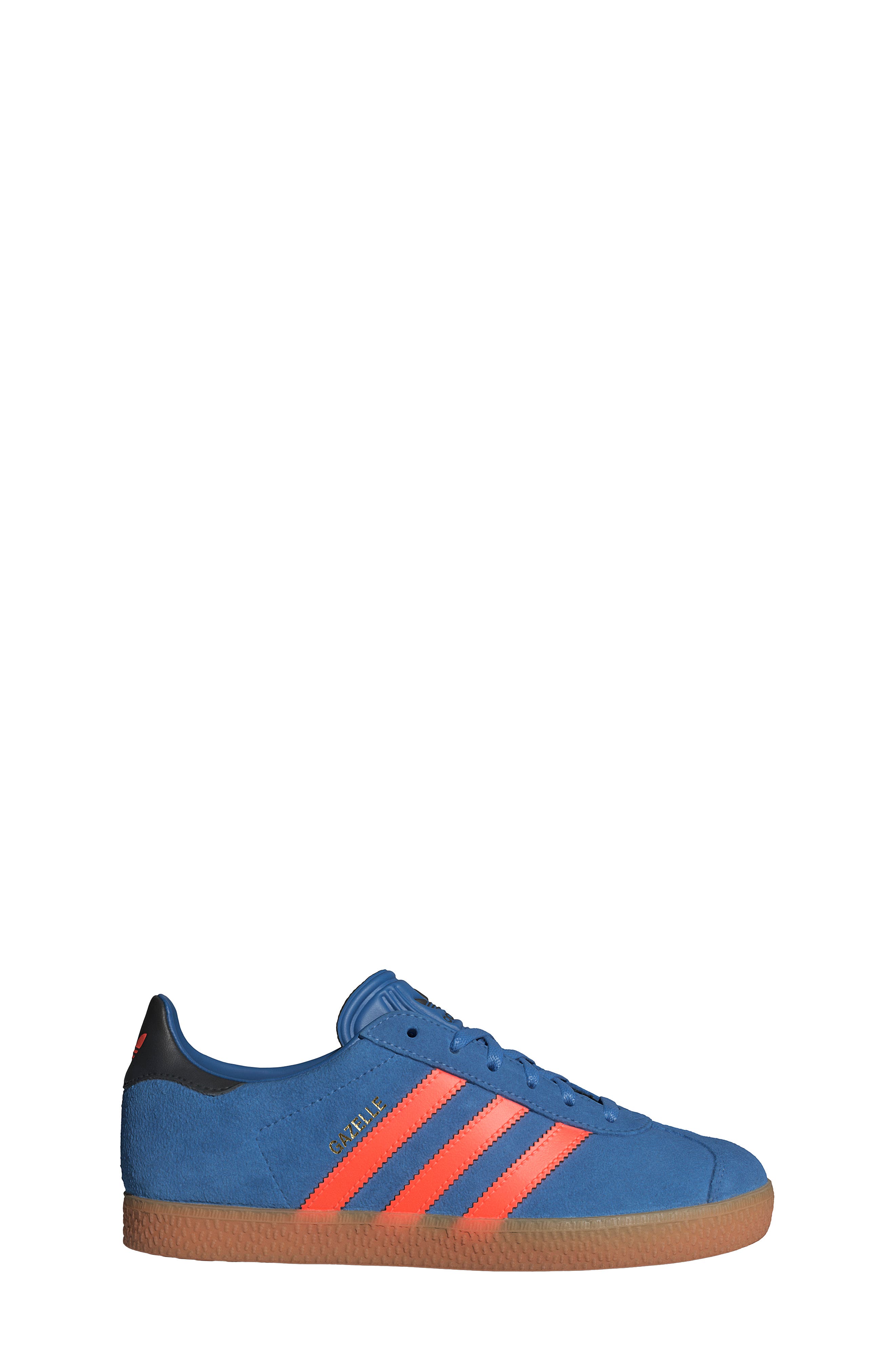 adidas Kids' Gazelle Low Top Sneaker, Alternate, color, Blue/ Orange/ Black