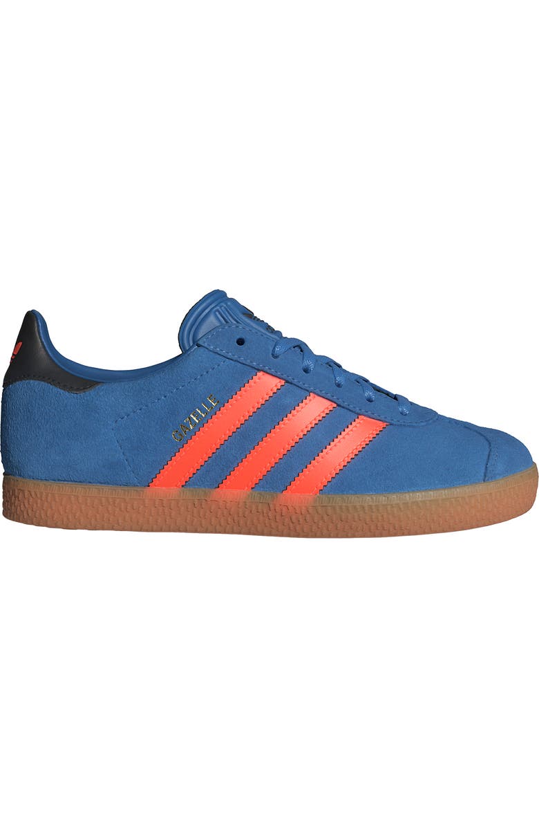 adidas Kids' Gazelle Low Top Sneaker, Alternate, color, Blue/ Orange/ Black